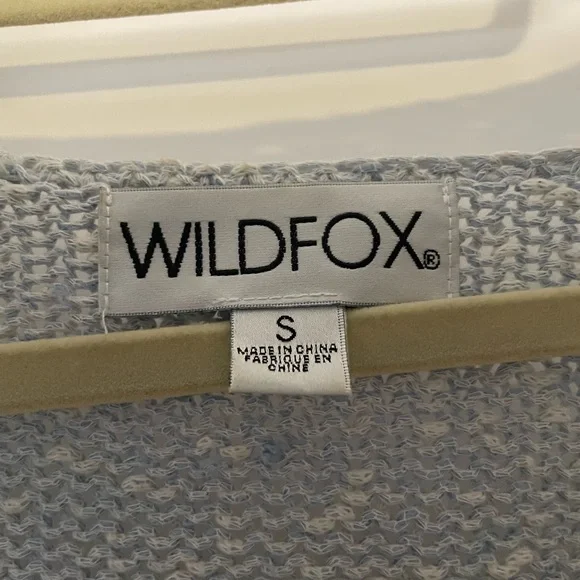 Wildfox Cropped Baby Blue Star Sweater Size S - Picture 3 of 4
